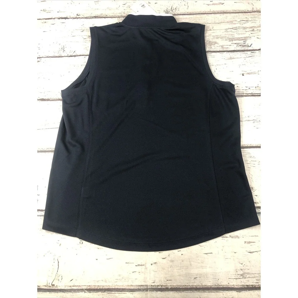 Walter Hagen Womens Clubhouse Sleeveless Golf Mock Polo Dark Navy Sz large
